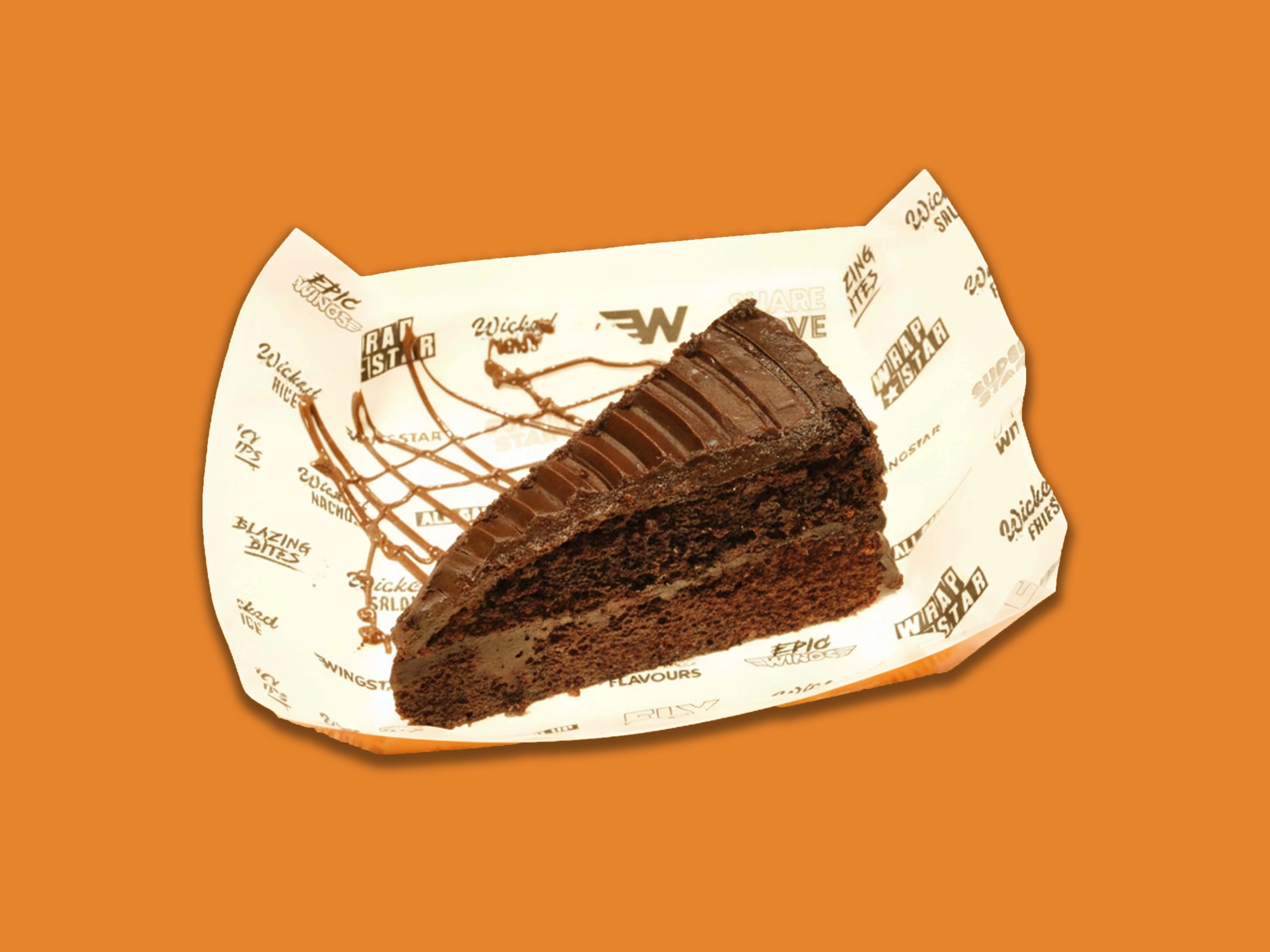 Slice of chocolate fudge cake